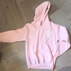 Antisocial social club pink hoodie